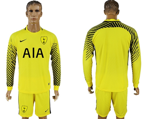 Tottenham Hotspur Blank Yellow Goalkeeper Long Sleeves Soccer Club Jersey - Click Image to Close